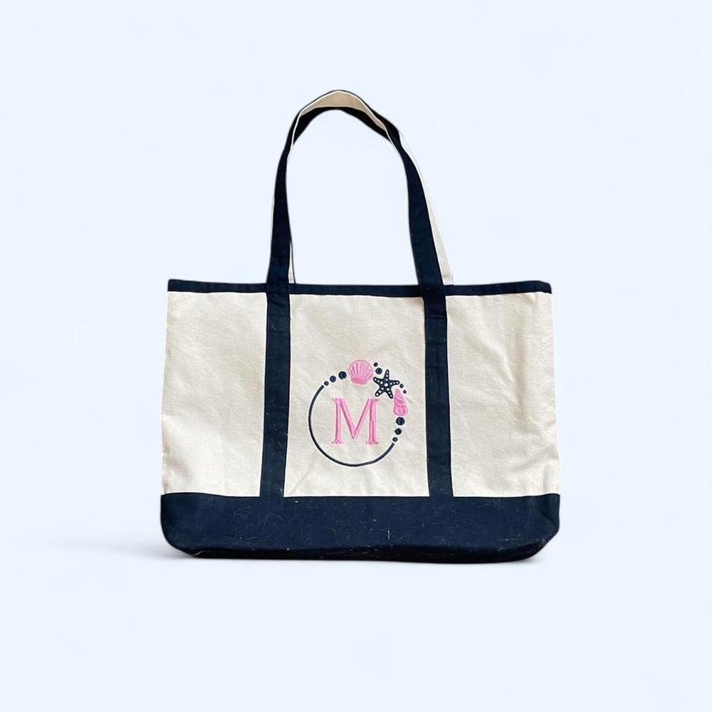 Nantucket ream canvas beach tote bag